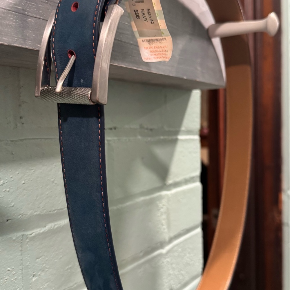 Robert Graham Navy Leather Belt